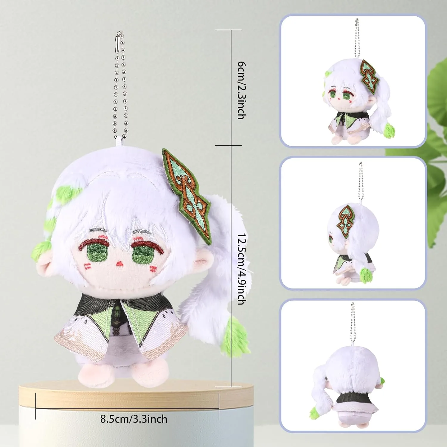 UTIEHD Genshin Impact Plush Keychains, Cute 4-Inch Collectible Doll - Compact Size for Bags and Keys for Fans (Nahida)