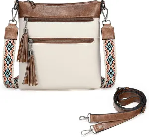 UTO Crossbody Bags for Women Trendy Leather Designer Cell Phone Multi Pocket Cross Body Purses Shoulder Handbag Ladies