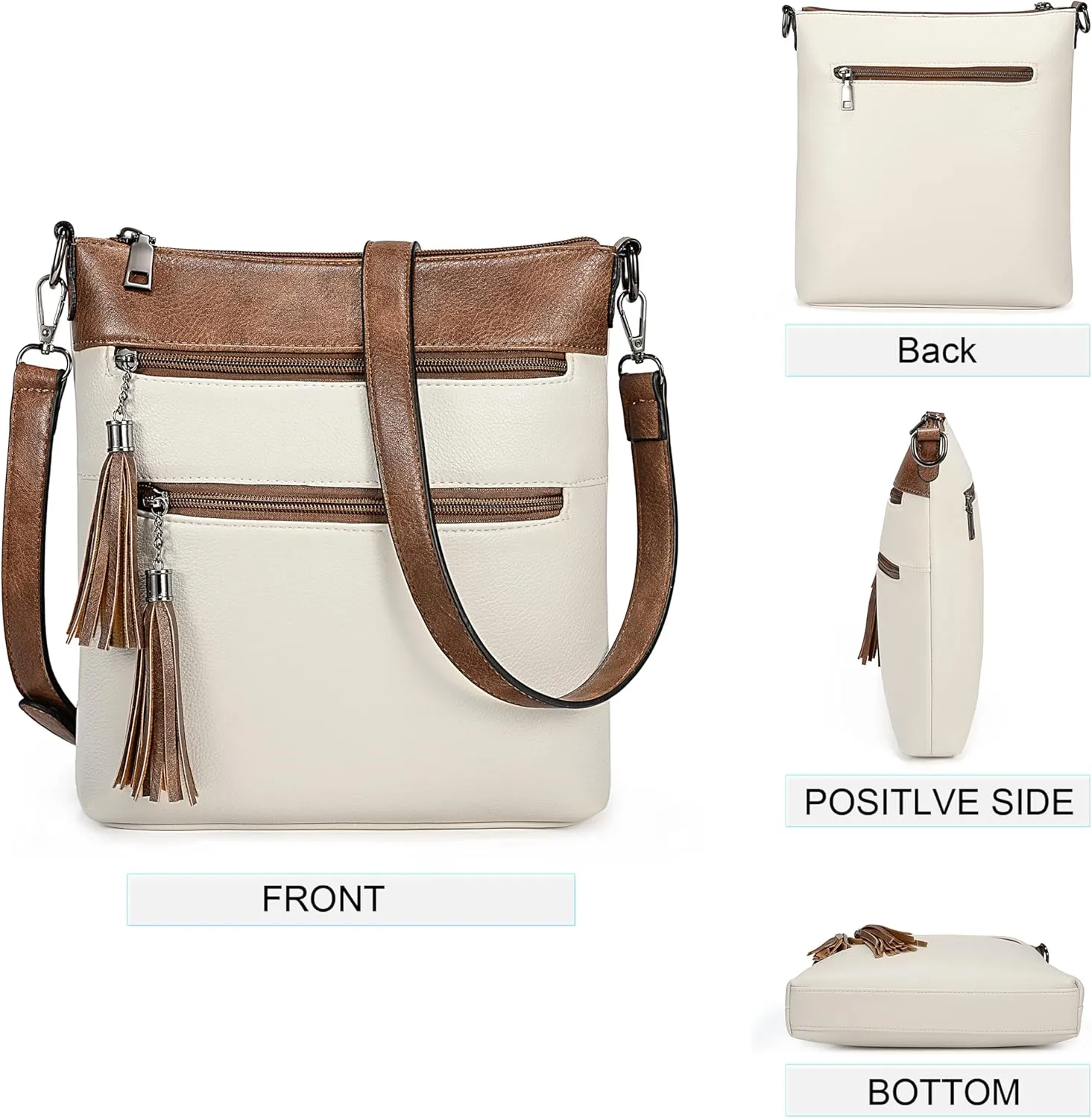 UTO Crossbody Bags for Women Trendy Leather Designer Cell Phone Multi Pocket Cross Body Purses Shoulder Handbag Ladies