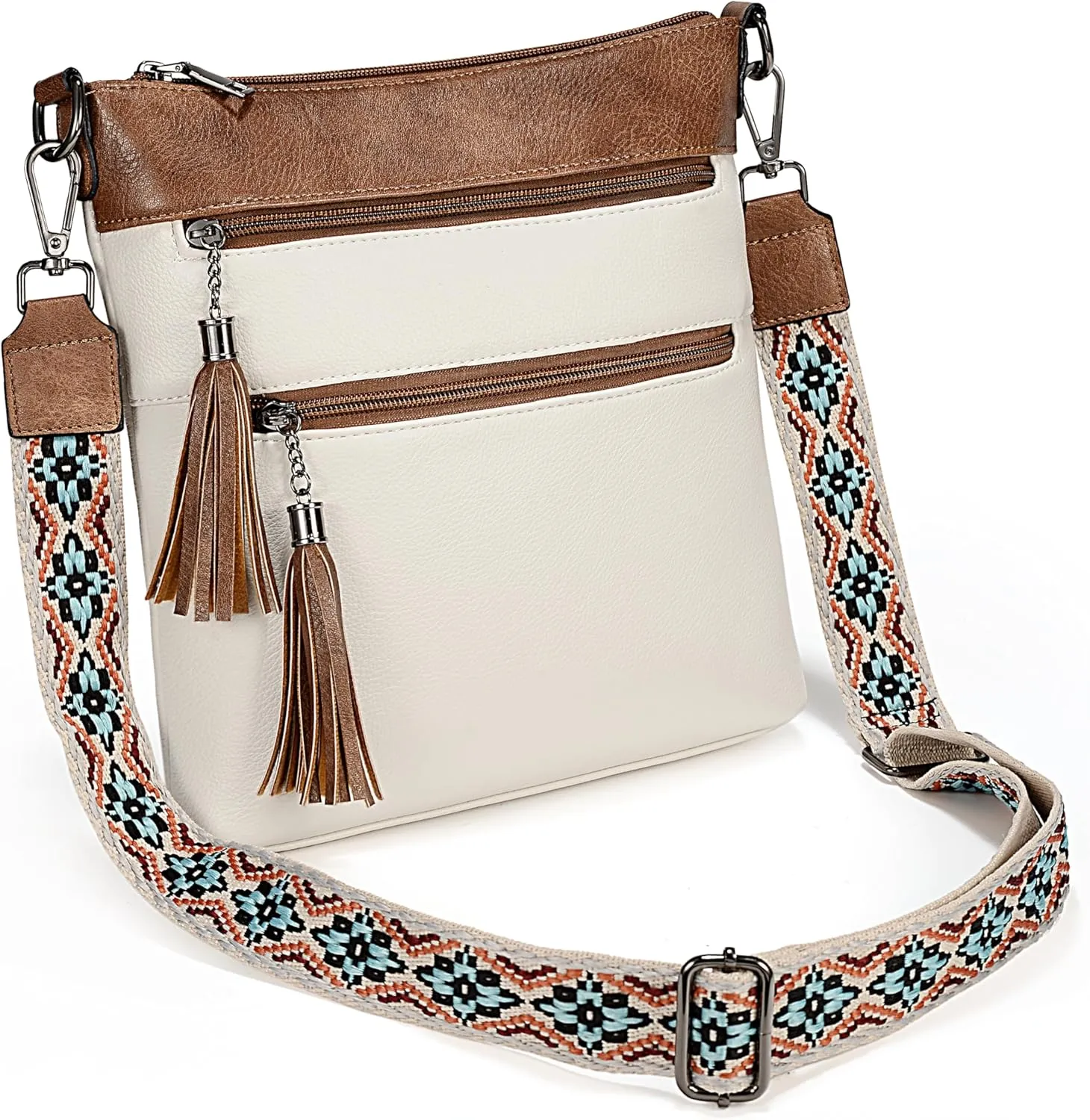UTO Crossbody Bags for Women Trendy Leather Designer Cell Phone Multi Pocket Cross Body Purses Shoulder Handbag Ladies