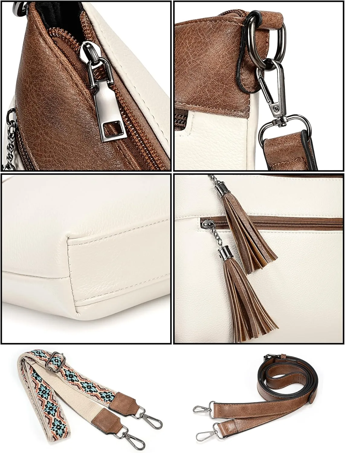 UTO Crossbody Bags for Women Trendy Leather Designer Cell Phone Multi Pocket Cross Body Purses Shoulder Handbag Ladies