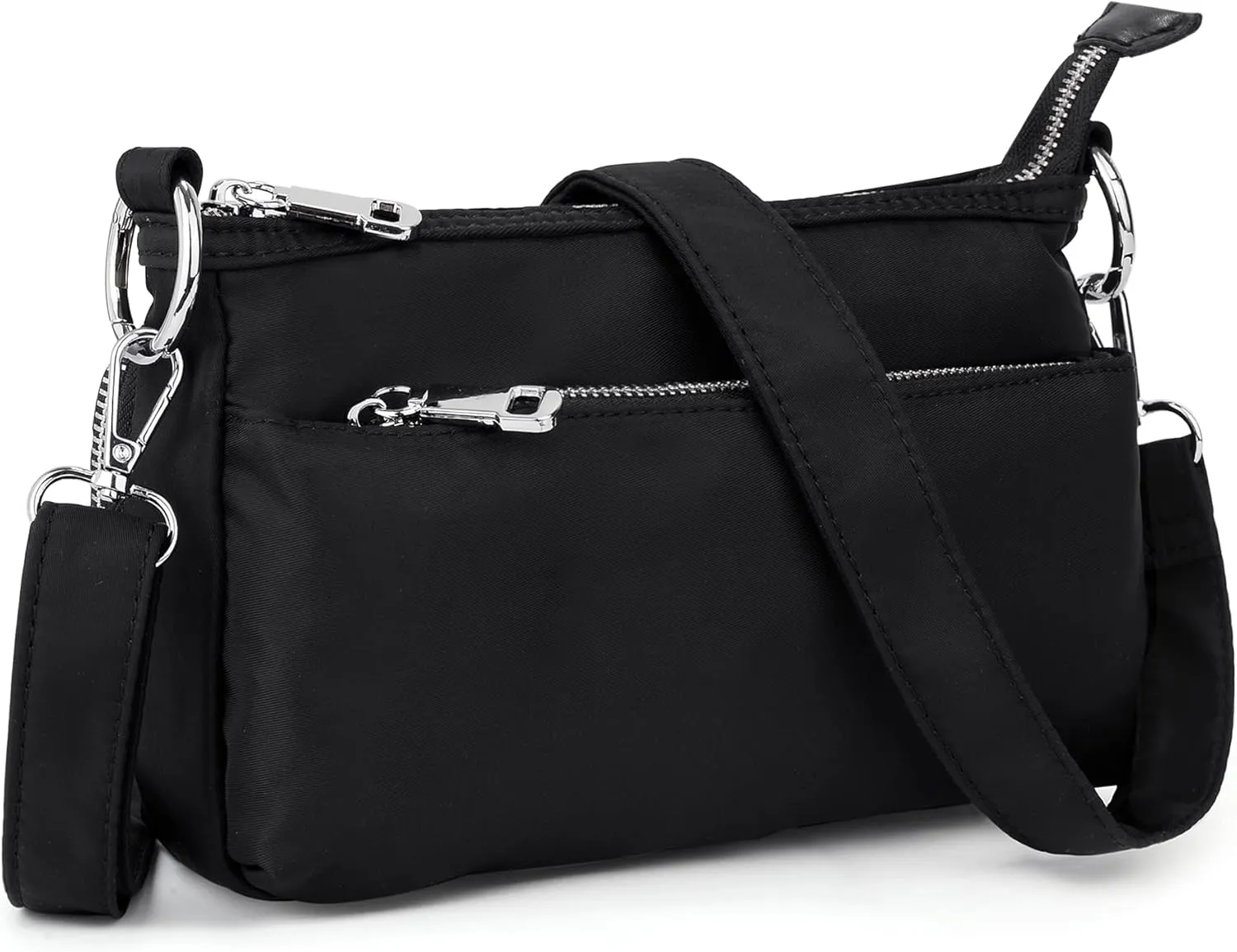 UTO Small Crossbody Bags for Women 3 Zippers Shoulder Purse with Detachable Handle and Adjustable Strap