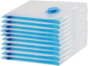 Vacuum Storage Bags,10 Pack (10 Large Bags) Zip Seal Space Saver Bag for Travel Clothes,Blanket,Duvets,Pillows,Comforters