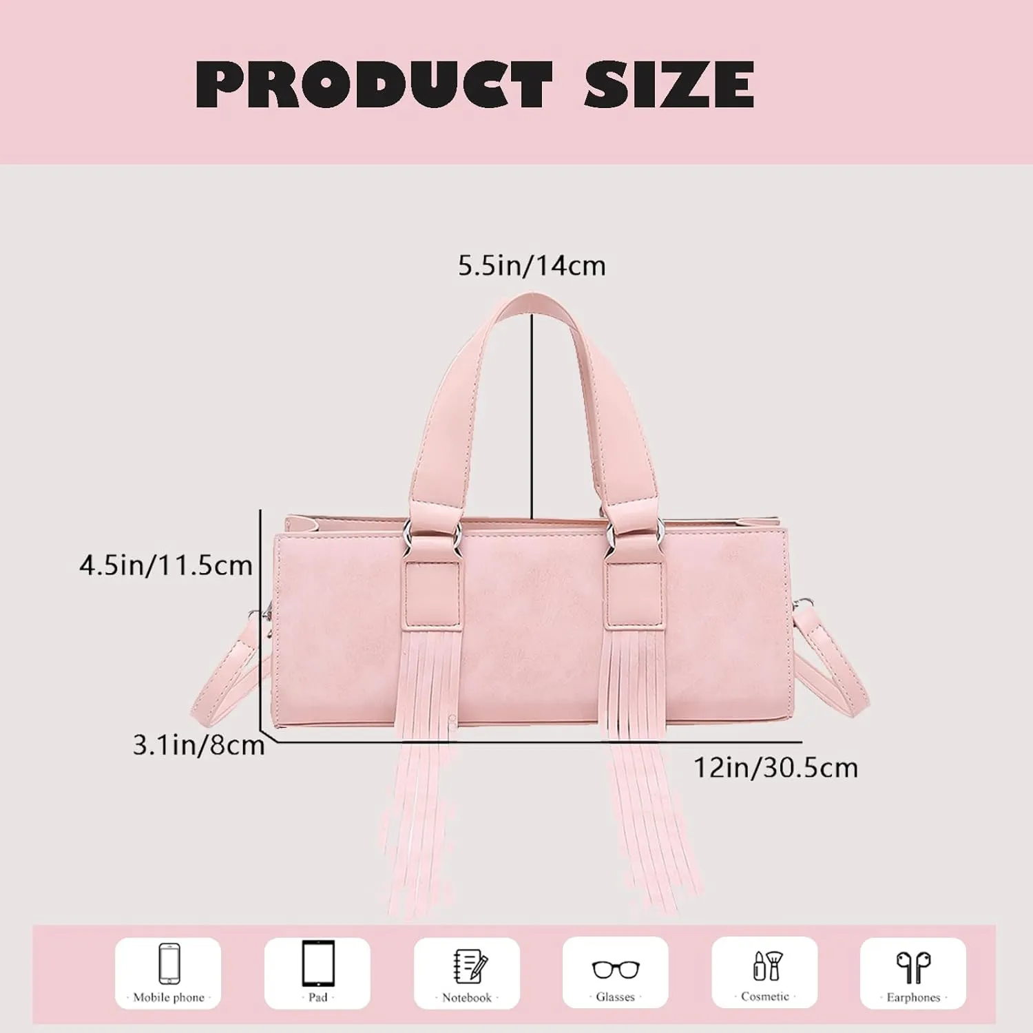 Vegan Leather Tote Bag for Women, Designer Work Purse with Gold Chain Strap & Zipper