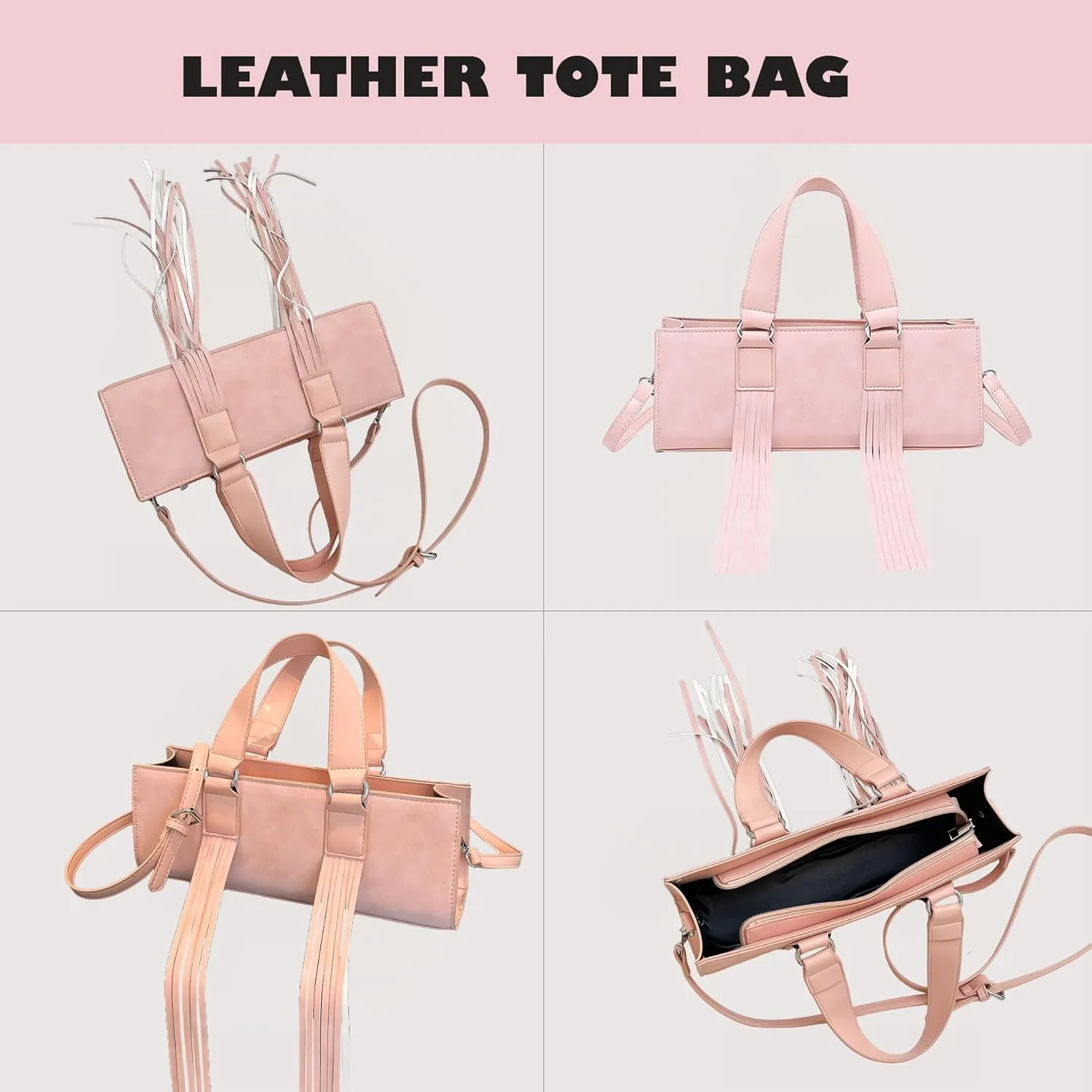 Vegan Leather Tote Bag for Women, Designer Work Purse with Gold Chain Strap & Zipper