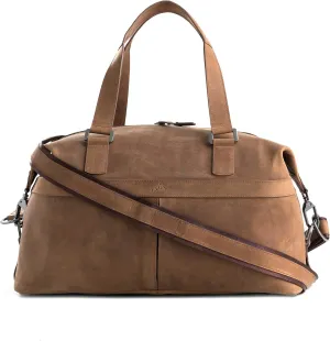 VELEZ Brown Top Grain Leather Duffle Bag For Men and Women Handmade Large Carry On Travel Bags Vintage