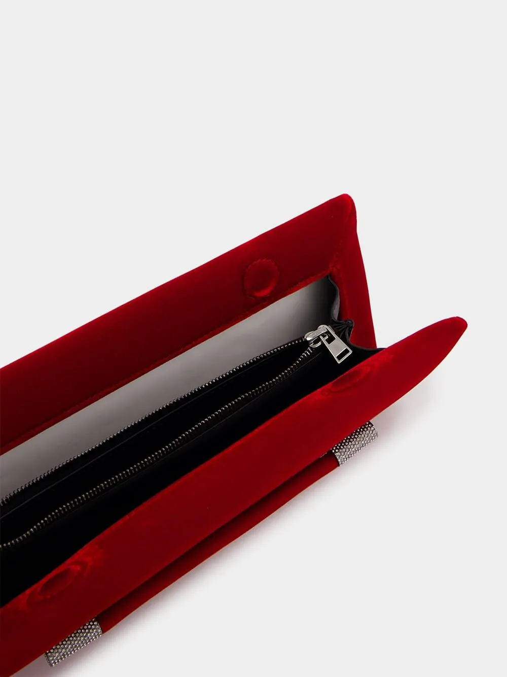 Velvet Clutch Ava Crystal in Red