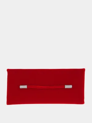 Velvet Clutch Ava Crystal in Red