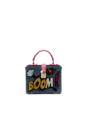 Velvet Dolce Box bag with embroidery