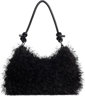Verdusa Women's Fluffy Faux Fur Underarm Bags Fuzzy Shoulder Bag Plush Purse