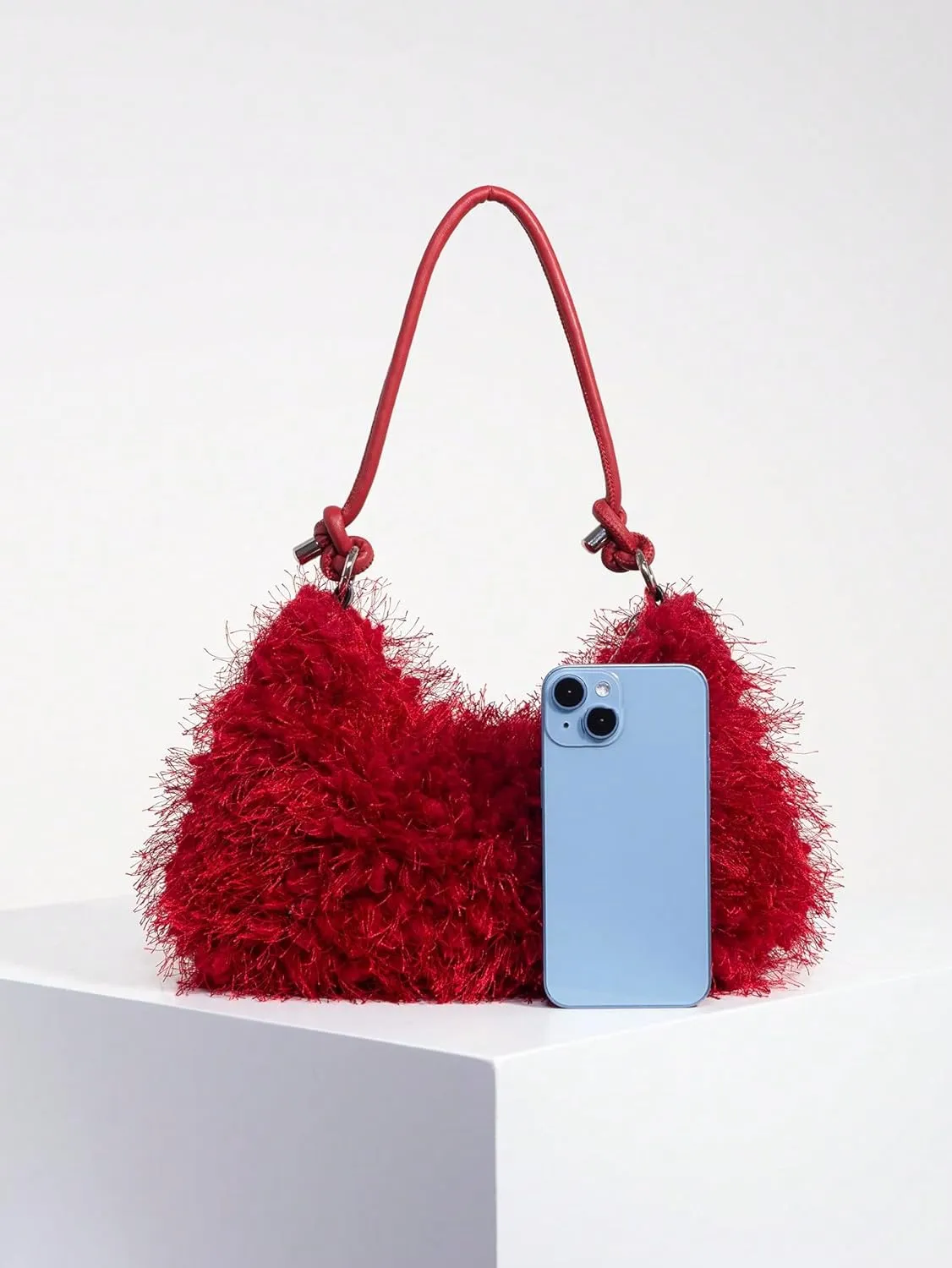 Verdusa Women's Fluffy Faux Fur Underarm Bags Fuzzy Shoulder Bag Plush Purse