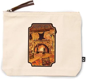 Vermont, Lodge Interior, 100% Cotton Zipper Pouch, Travel Accessory, Go Bag