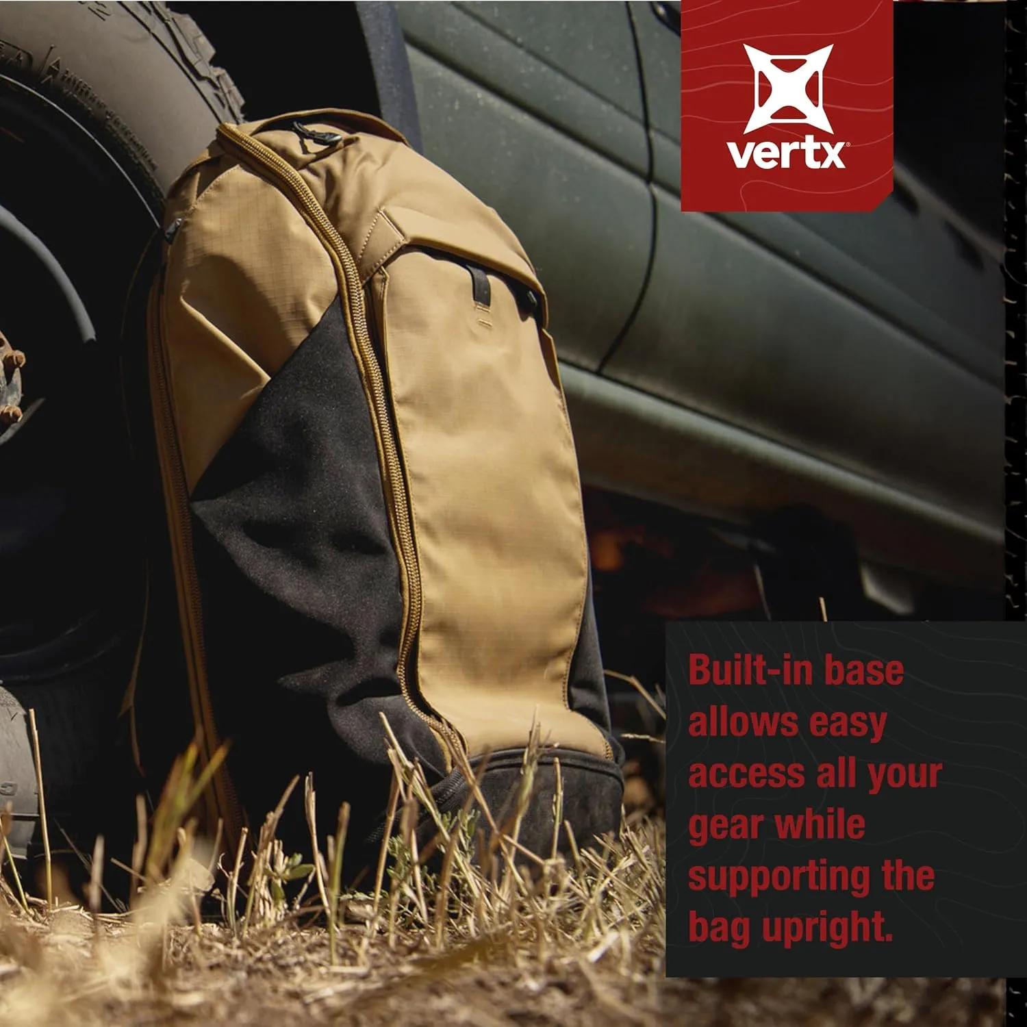 Vertx Basecamp Tactical Backpack 30L for Conceal Carry, Hiking, Overlanding, Travel, Work, Tactical Gear, Dark Earth (VTX5019)