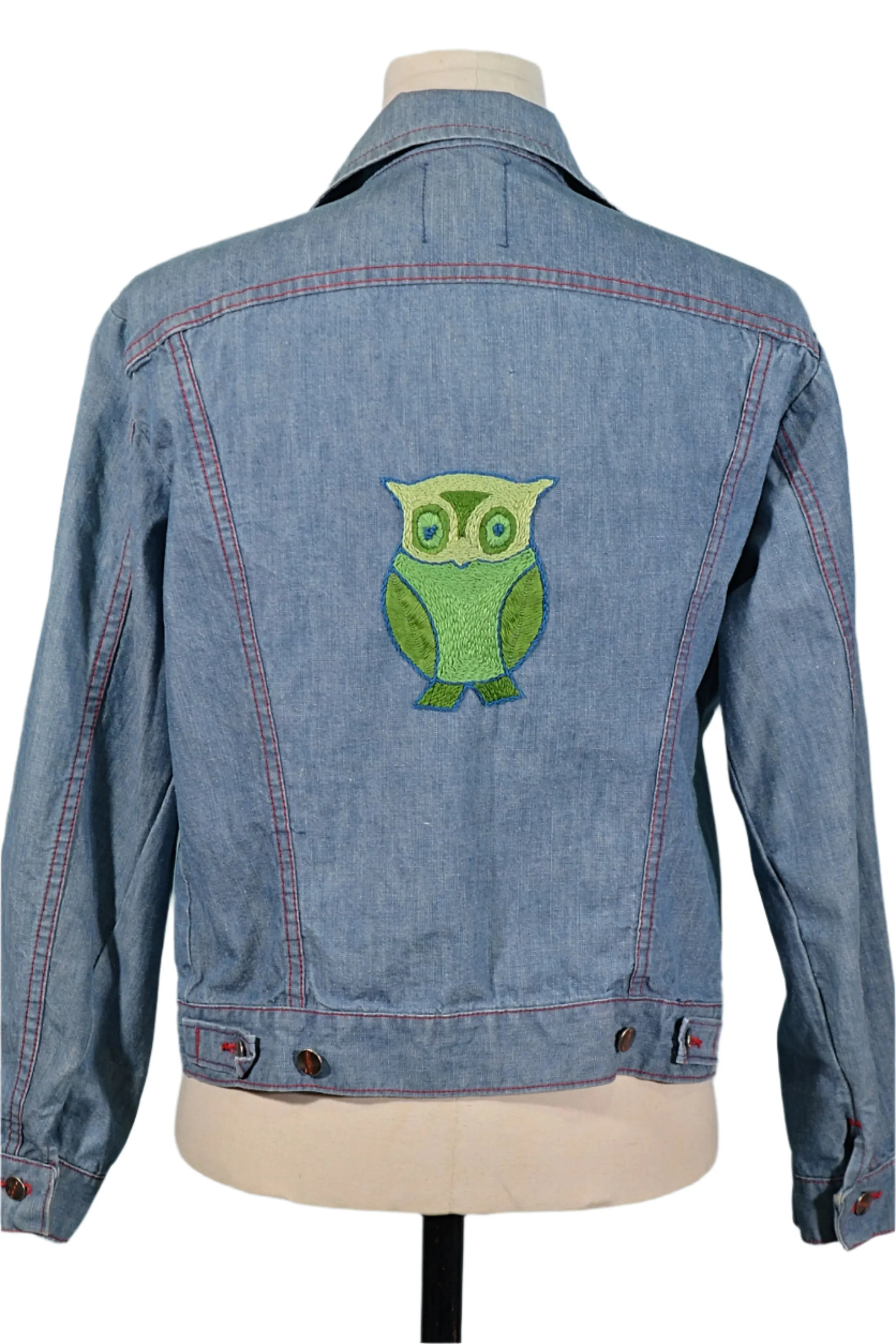 Vintage 60s/70s Embroidered Denim Jacket, OOAK, Maverick 38