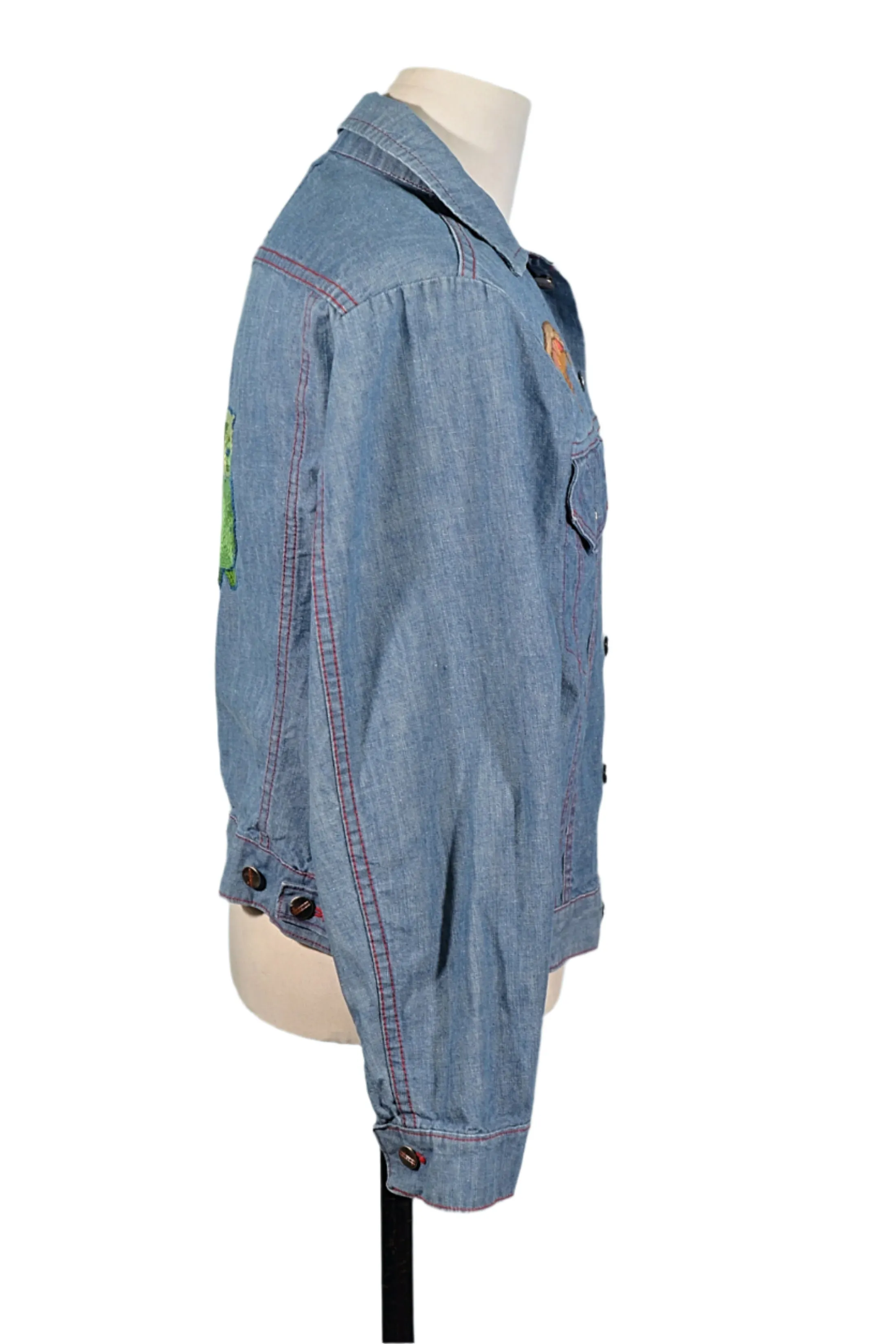 Vintage 60s/70s Embroidered Denim Jacket, OOAK, Maverick 38