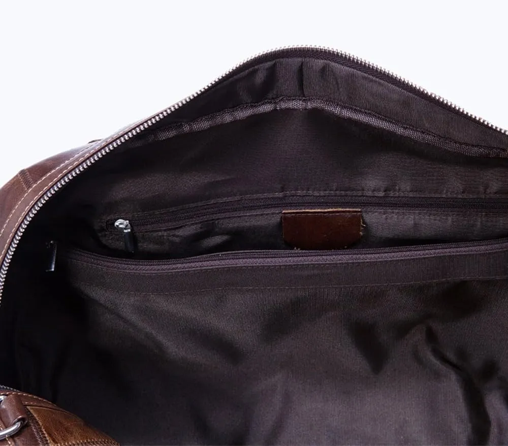 Vintage Genuine Leather Quilted Travel Duffel Weekend Carry On Luggage Shoulder Bags
