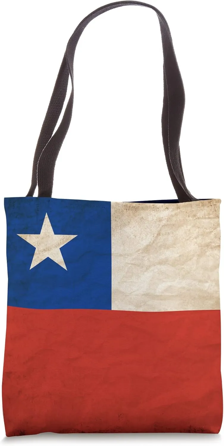Vintage Rustic Cool Chilean Flag Retro Chile Tote Bag