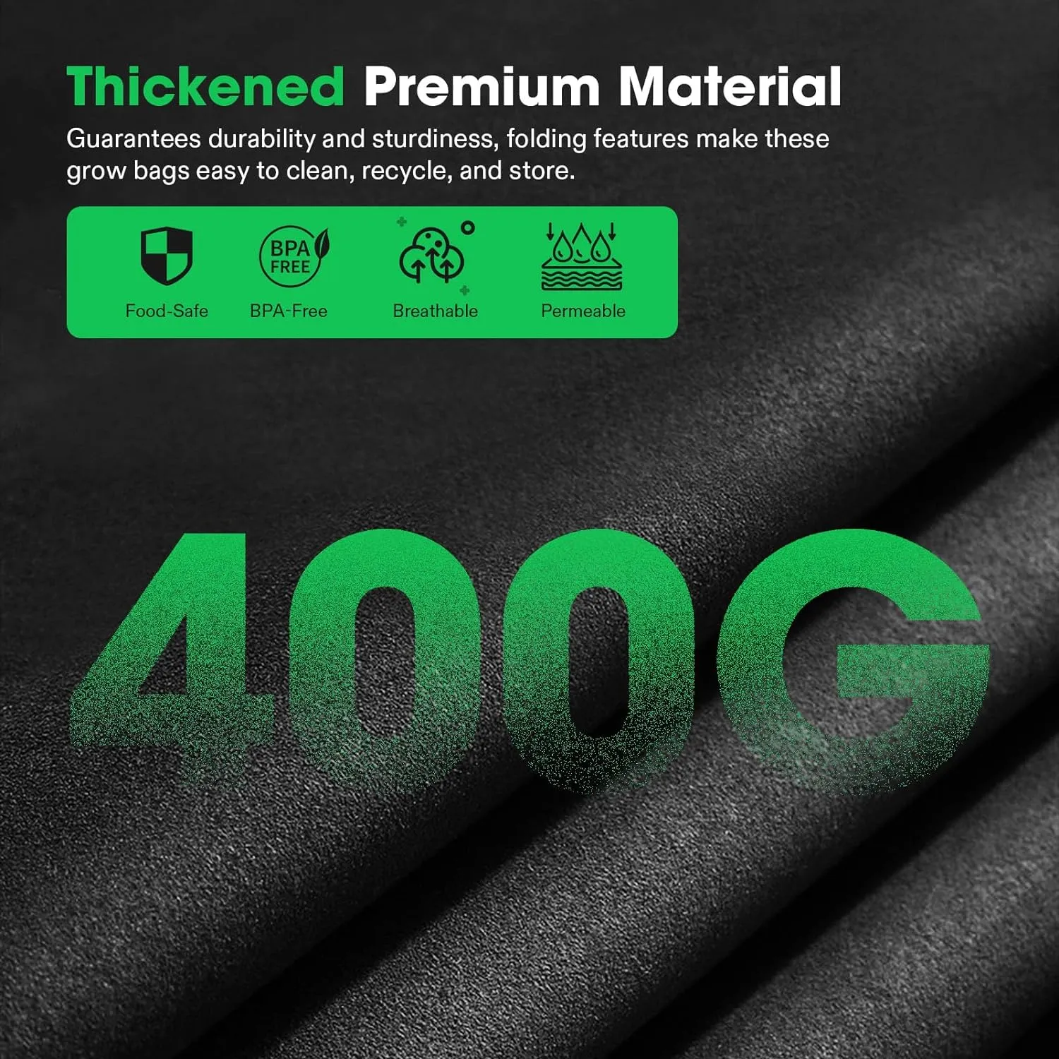 VIVOSUN 8-Grid 129 Gallon Plant Grow Bags, Large Fabric Raised Garden Bed with 400G Thickened Breathable Fabric, Reinforced Handles & 10 Pcs Plant Labels for Flowers, Vegetables, Fruits