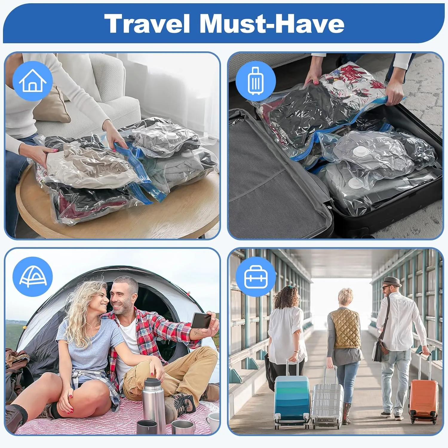 VMstr 9 Pack Vacuum Storage Bags with Pump for Travel, Vacuum Seal for Clothing and Clothes, Compression Bags with Hand Pump