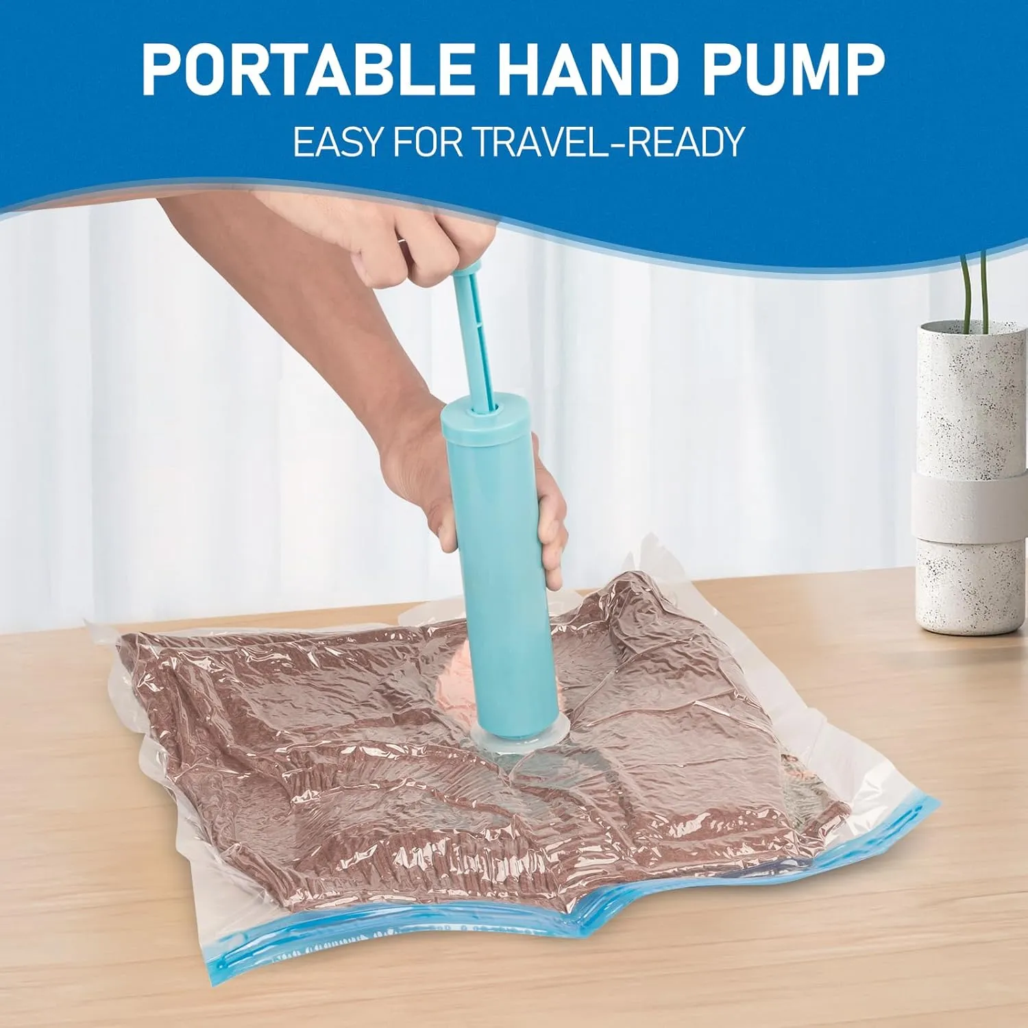 VMstr 9 Pack Vacuum Storage Bags with Pump for Travel, Vacuum Seal for Clothing and Clothes, Compression Bags with Hand Pump