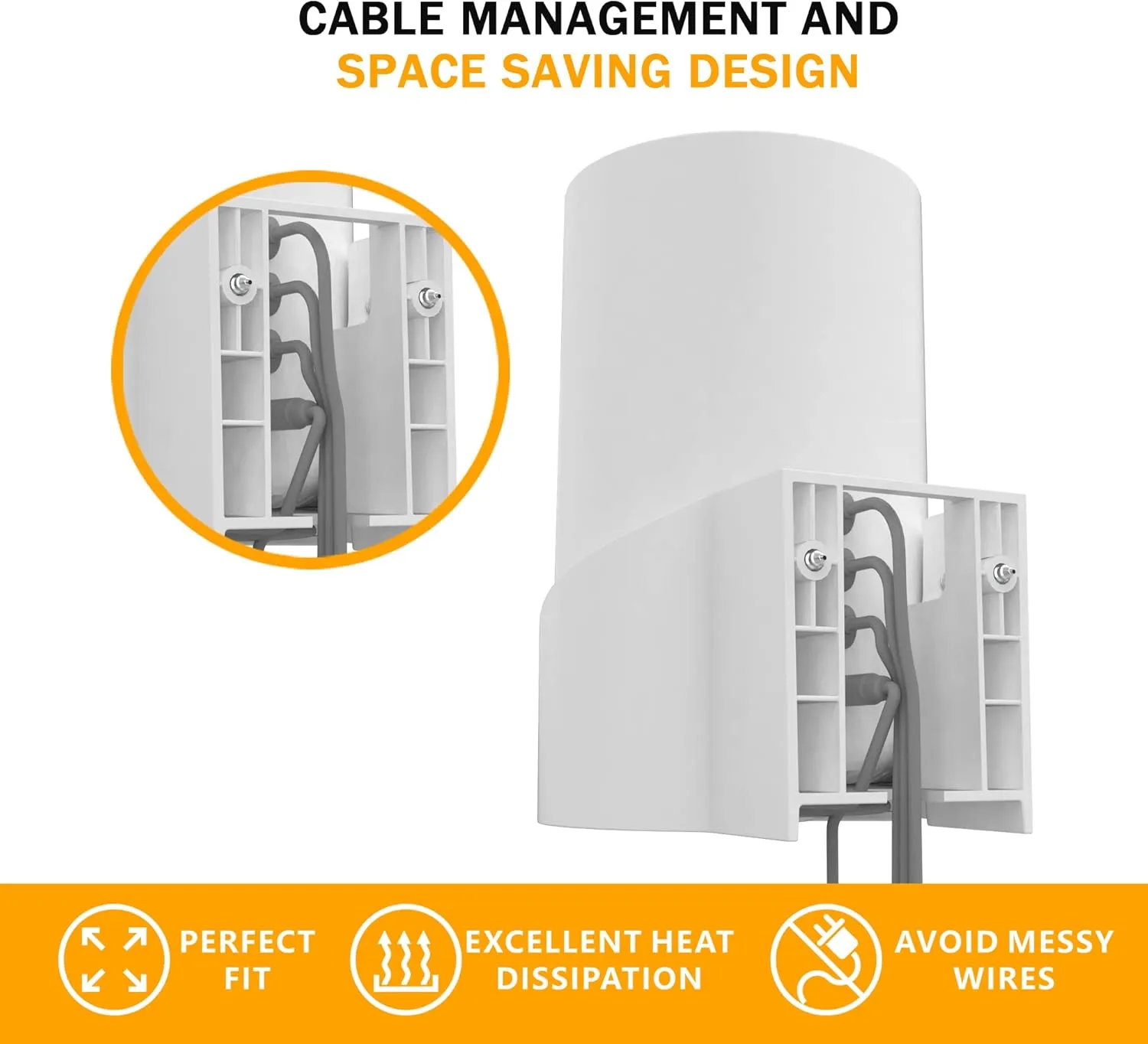 Wall Mount for TP-Link Deco X68/XE75/AXE5300 Mesh Wi-Fi 6 System, Space-Saving Wall Hanging Bracket Holder for Wi-Fi Booster, Cable Organizer Without Messy, Easy Installation (3Pack)
