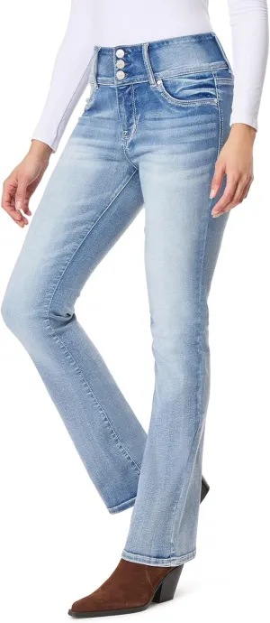 WallFlower Women's Sassy Bootcut High Rise Insta Soft Juniors Jeans
