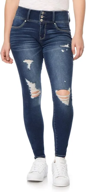 WallFlower Women's Sassy Skinny High-Rise Insta Soft Juniors Jeans (Standard and Plus)