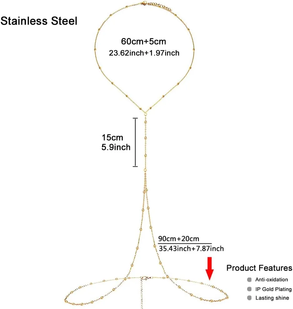 WANGGAO Stainless Steel Simple Chain Waist Body Chain For Women Beach Belly Accessories Body Jewelry