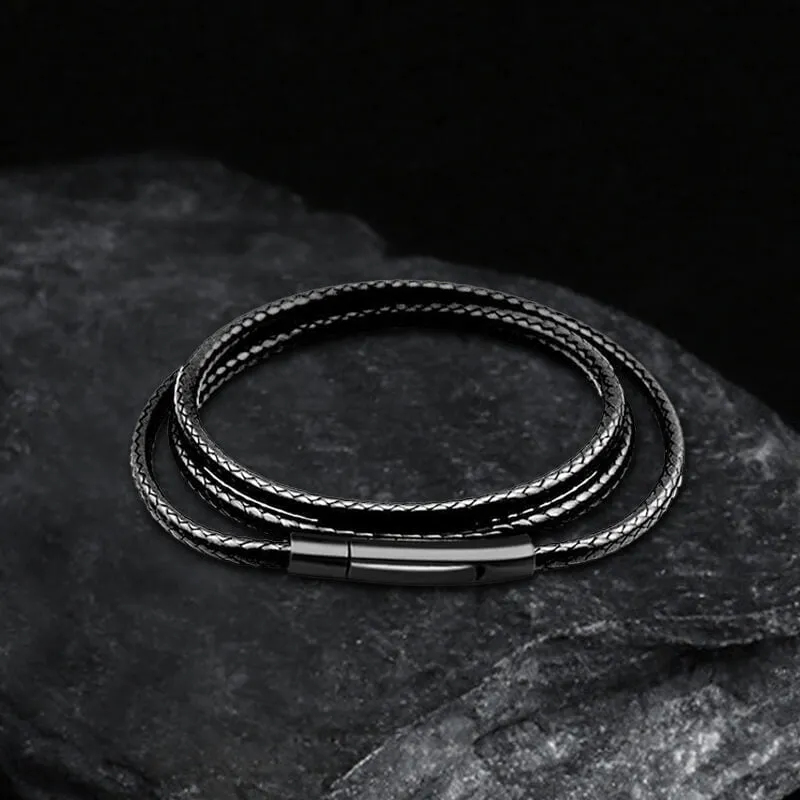 Waterproof Braided Leather Chain Necklace