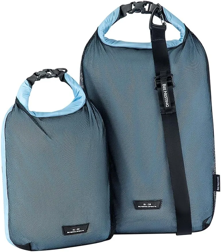 Waterproof dry sack Lightweight Dry Bag Soft and comfortable stuff sacks for backpacking Rafting Boating Camping (Dark bule, 4L 8L)