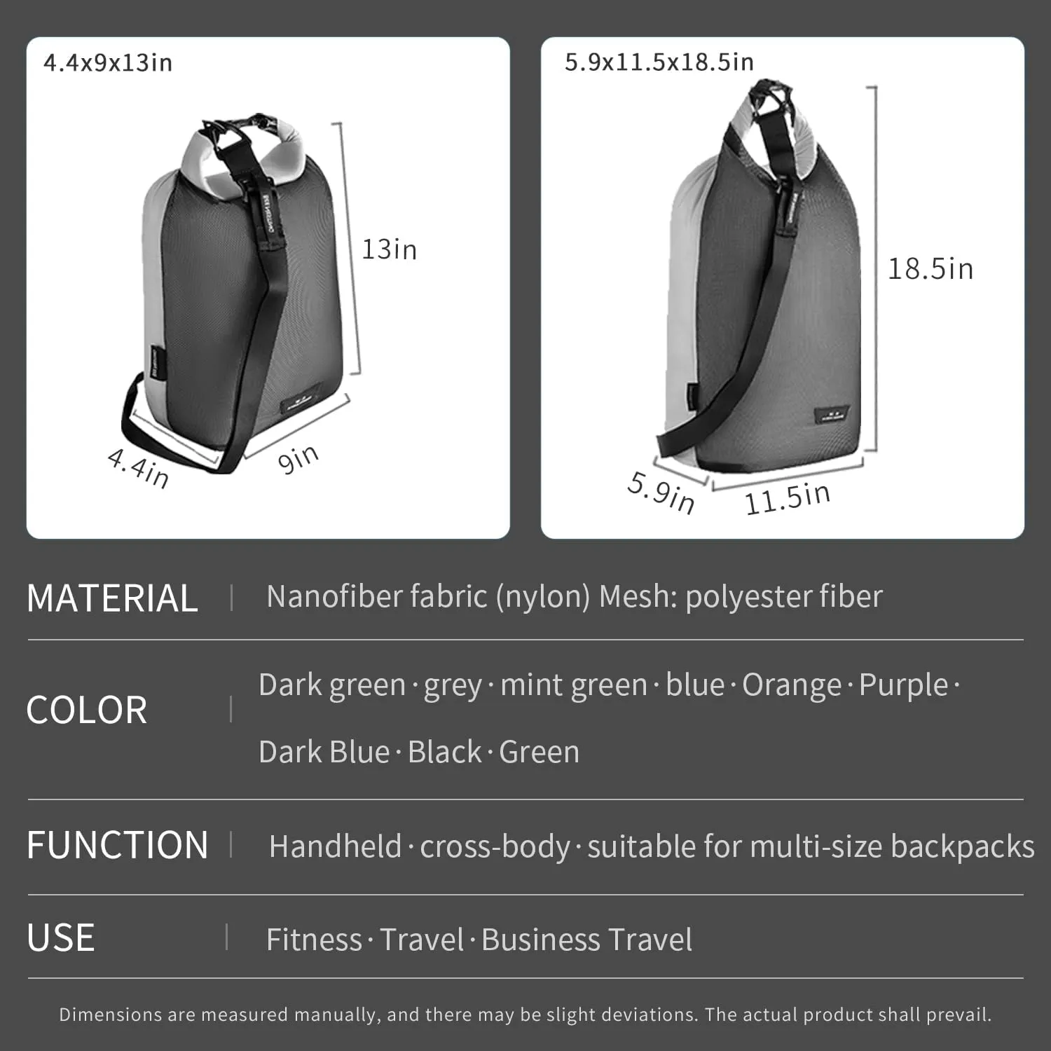 Waterproof dry sack Lightweight Dry Bag Soft and comfortable stuff sacks for backpacking Rafting Boating Camping (Green, 4L 8L)