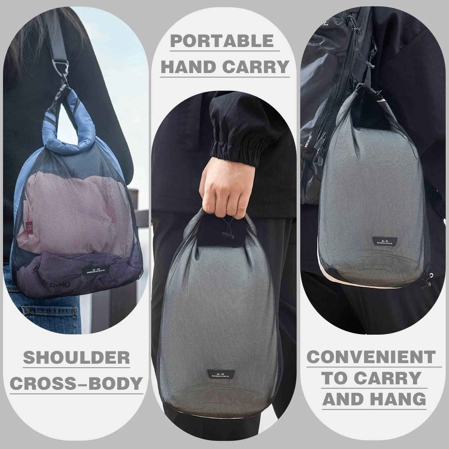 Waterproof dry sack Lightweight Dry Bag Soft and comfortable stuff sacks for backpacking Rafting Boating Camping (Green, 4L 8L)
