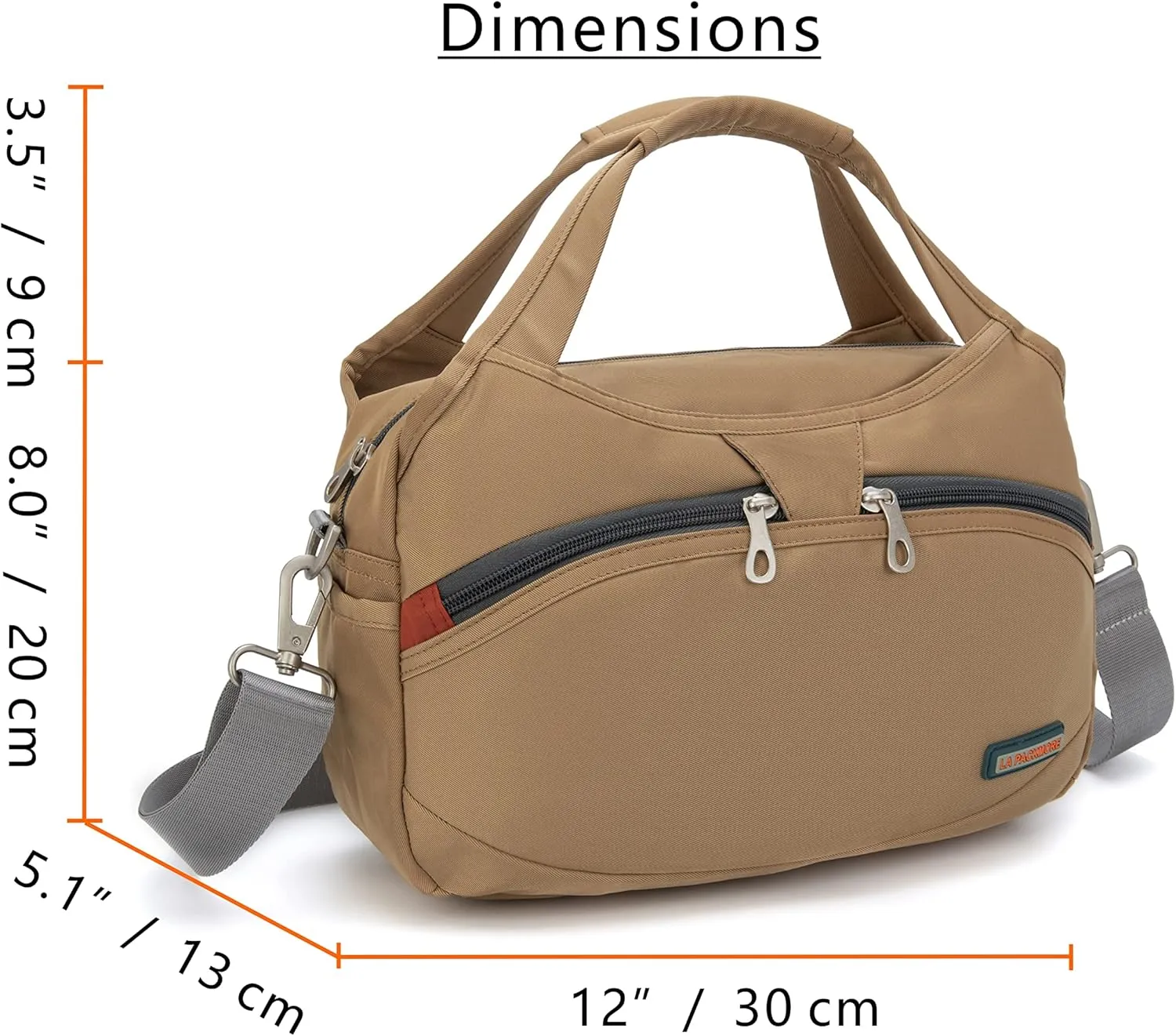 Waterproof Nylon Crossbody Bags for Women Multi-Pocket Shoulder Bag Travel Purse and Handbag