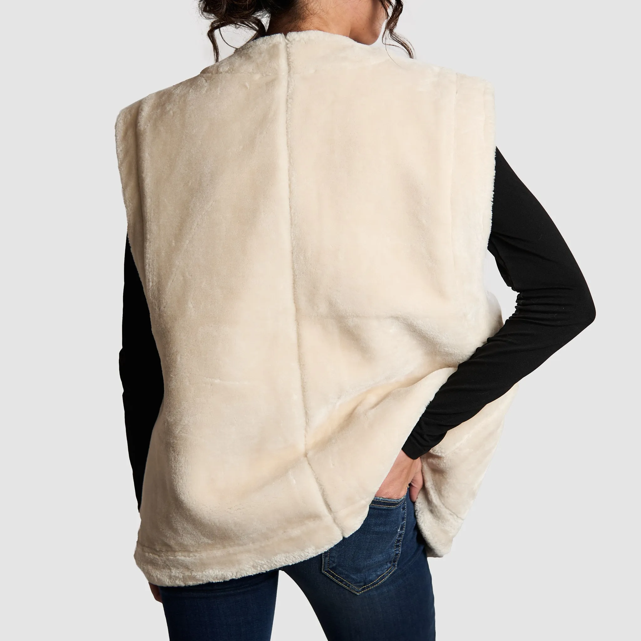 WeWoreWhat Faux Leather/Fur Reversible Vest