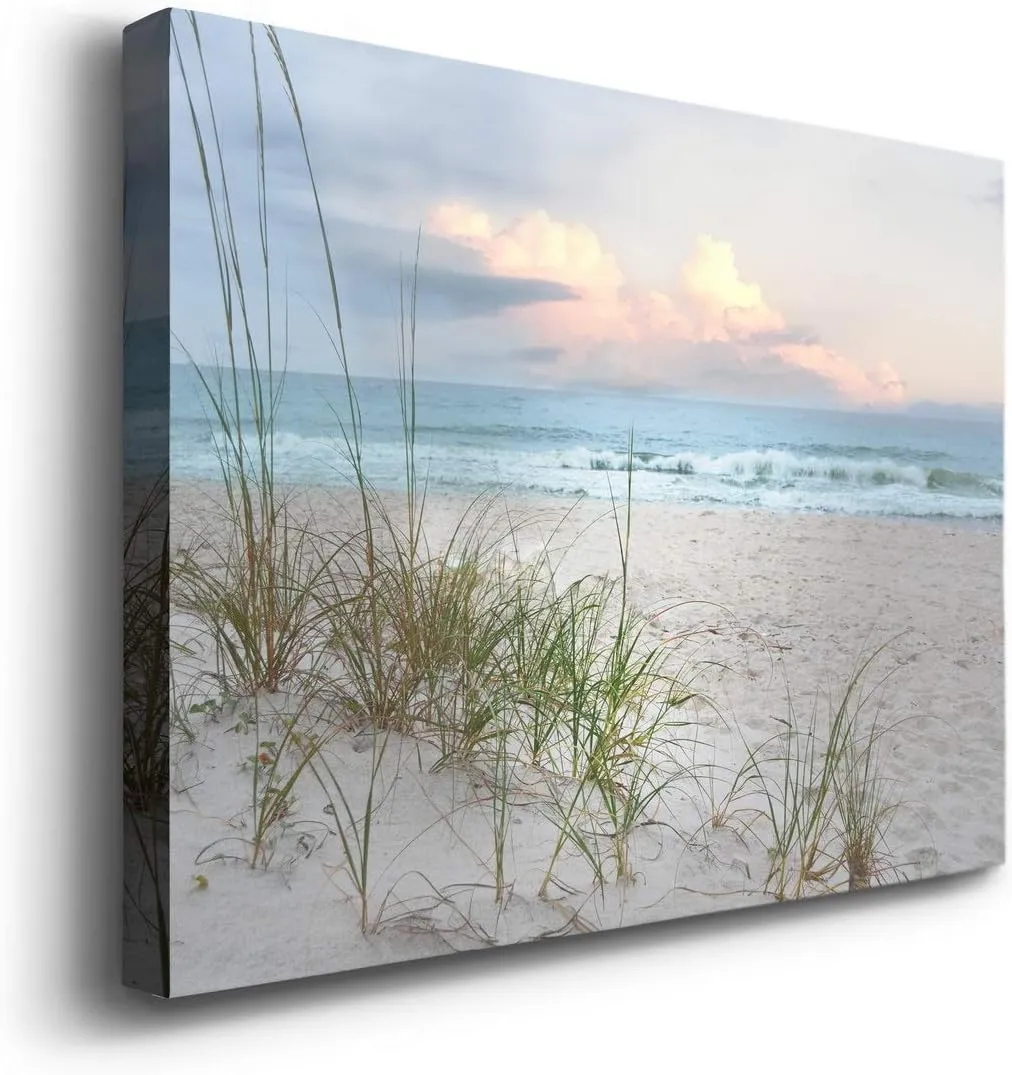Wexford Home Landscape Wall Art Gallery Wrapped Canvas Ocean Beach Animal Picture Modern Artwork Decoration for Living Room Kitchen Bathroom Office, Ready to Hang, beach driftwood, 32x48