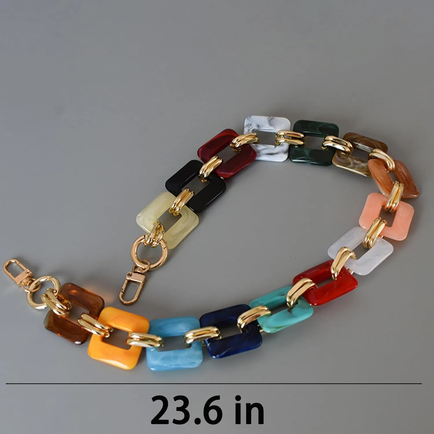 White Coffee Acrylic Resin Chain Purse Strap,23.6in DIY Acrylic Bag Chunky Purse Transparent Chain,