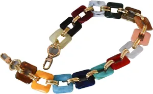 White Coffee Acrylic Resin Chain Purse Strap,23.6in DIY Acrylic Bag Chunky Purse Transparent Chain,