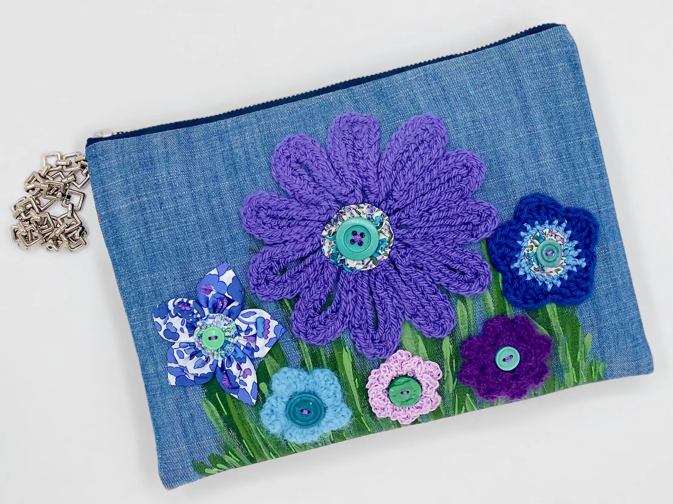 Willow Denim Clutch Bag