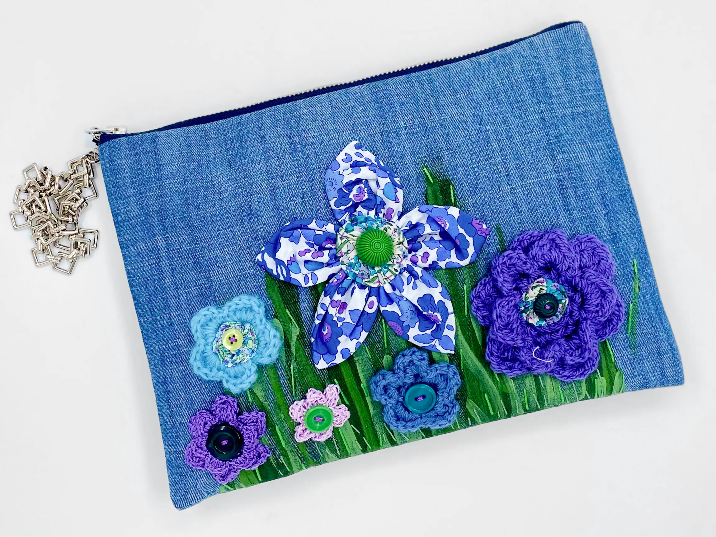 Willow Denim Clutch Bag