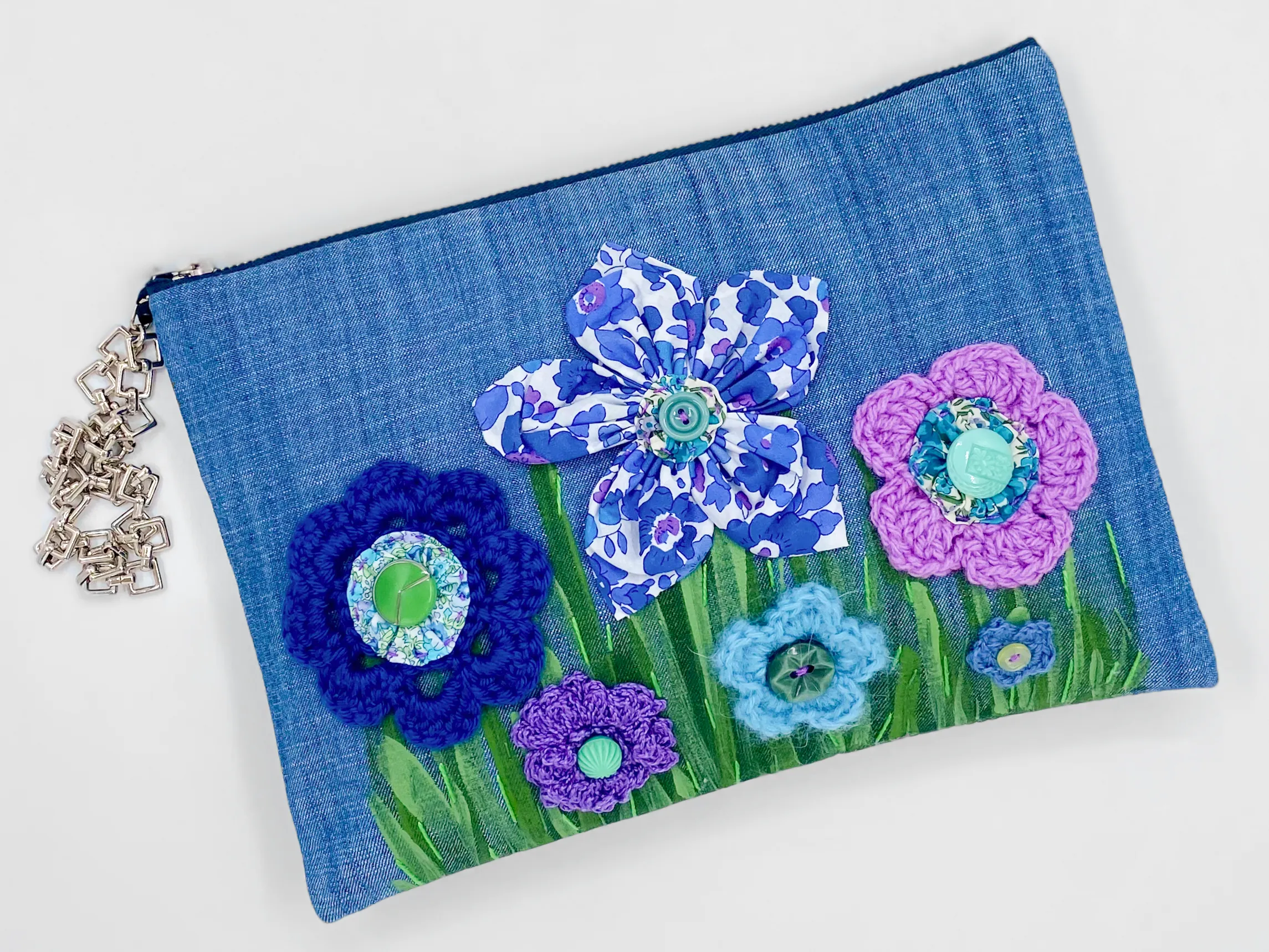 Willow Denim Clutch Bag