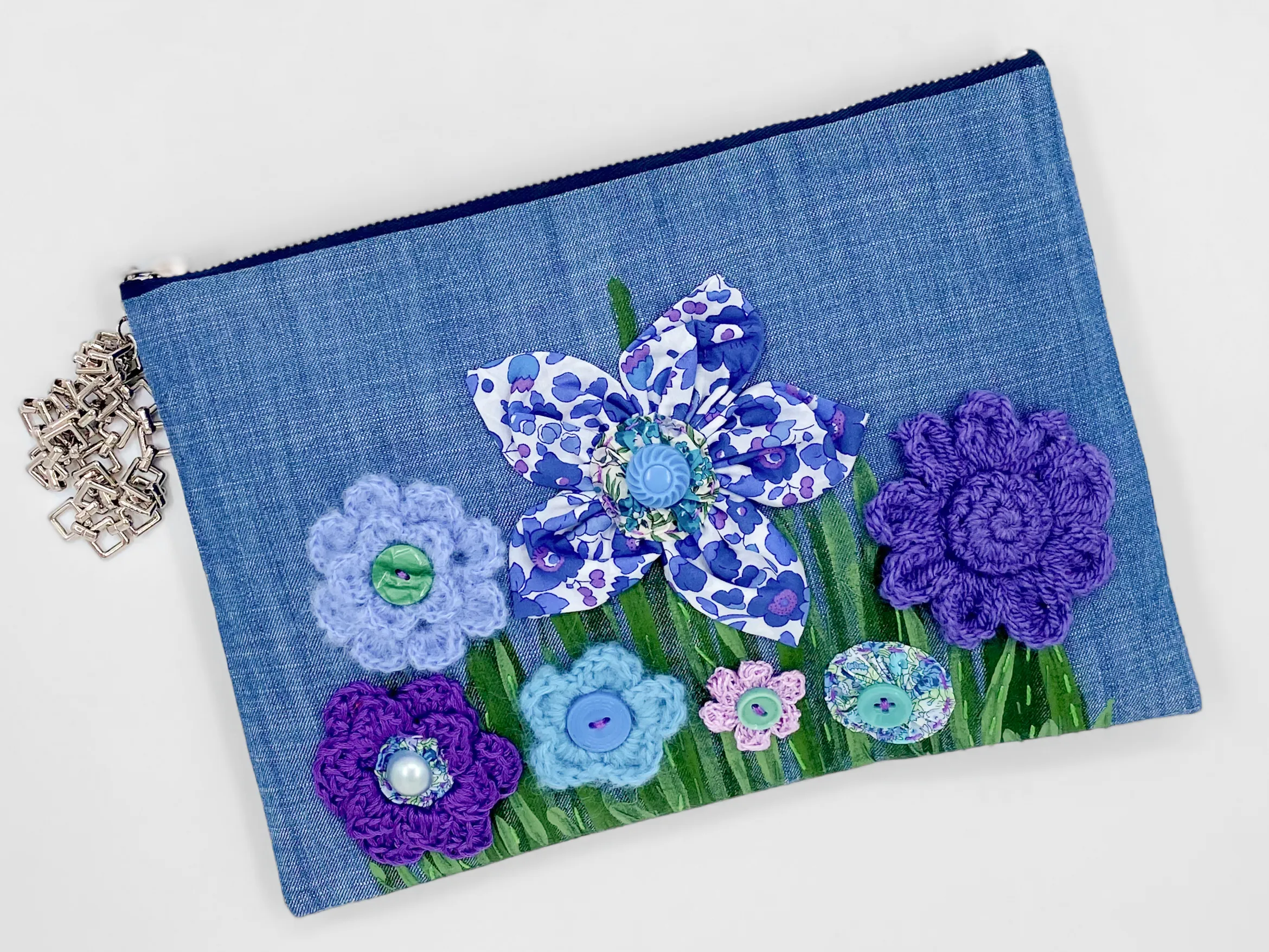 Willow Denim Clutch Bag