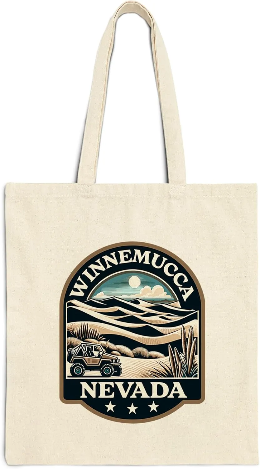 Winnemucca Nevada Cotton Tote Bag for Women Men Casual Tote Bag Cloth Canvas Shopping Bags with Handles Cute Bags Everyday Use 15" x 16" Aesthetic Gift ID44997