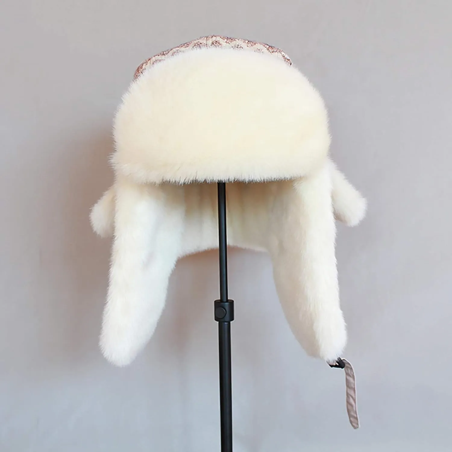 Winter Hats, Hat Women Knitting Aviator Hat Plus Velvet Wool Cap Faux Fur Trooper Trapper Hat Winter for Ski