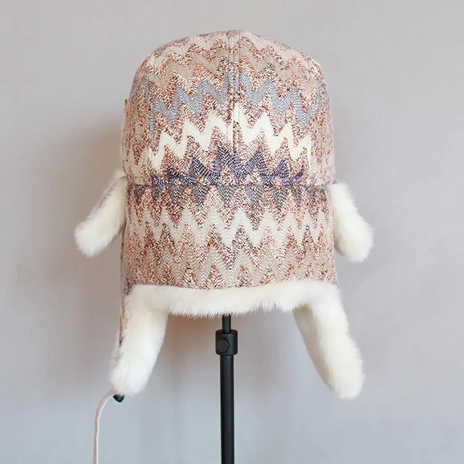Winter Hats, Hat Women Knitting Aviator Hat Plus Velvet Wool Cap Faux Fur Trooper Trapper Hat Winter for Ski