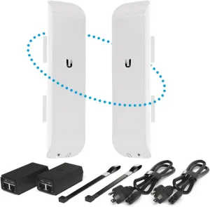 Wireless Bridge NSM5 Pre-Configured Bundle of 2, M5 Point to Point Wi-Fi Bridge Outdoor, Plug and Play 150  Mbps, 5 GHz, 15  km Link Range