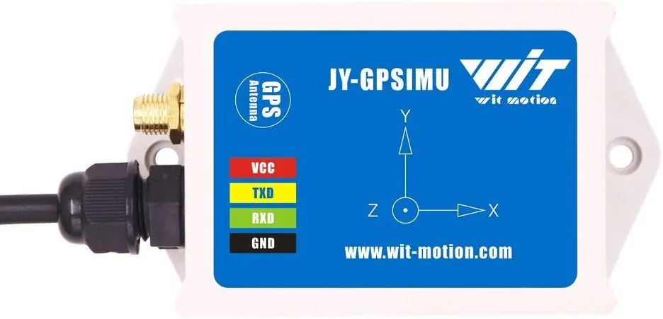 WitMotion WTGAHRS1 10-axis High-stability IMU AHRS Inclinometer, High-precision Acceleration Gyro Angle Magnet Air Pressure GPS, TTL Level, Low-consumption Navigation Position Tracker with GPS Antenna