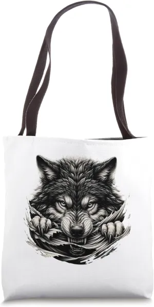Wolf Ripping Breakthrough Spirit Tote Bag