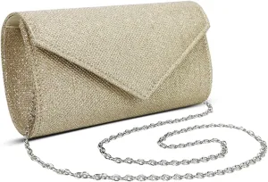 Women Clutch Purses Sparkling Envelope Evening Bag with Detachable Chain for Women Prom