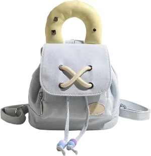 Women Denim Backpack Drawstring Rucksack Casual Style Lightweight Daypack Jean Purse Small Handbag Tote Bag Cute Top Handle Bag Fashion Shoulder Bag for Travel Work Shopping Light Blue