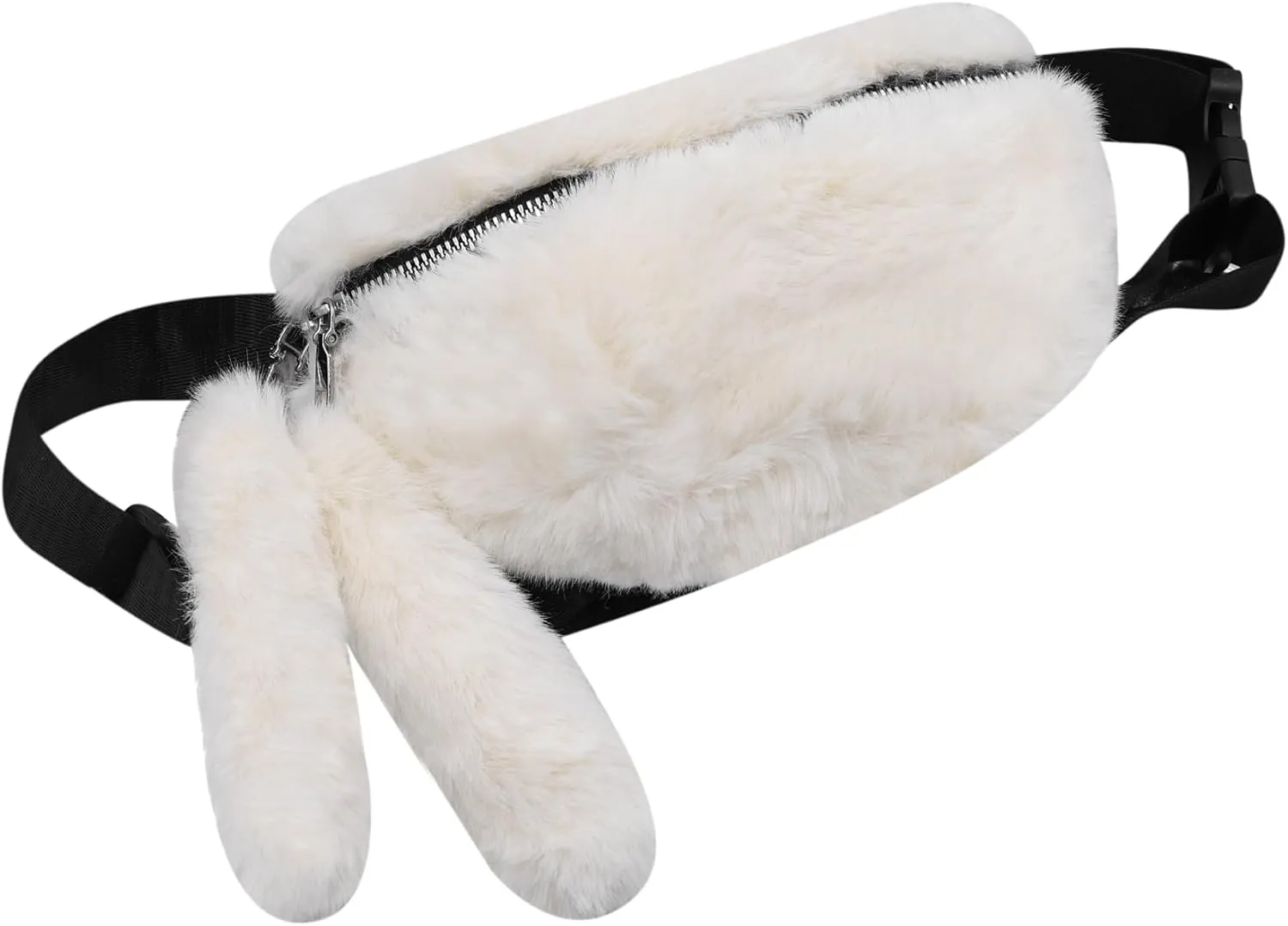 Women Girls Faux Fur Fanny Pack Fashion Plush Waist Pack Winter Belt Bum Bag Coin Phone Pouch Crossbody Chest Bag
